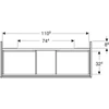 Kép 2/4 - Geberit One alsó szekrény mosdóhoz 2 fiókkal 118x47 cm, hikoridió 505.265.00.6
