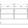 Kép 3/4 - Geberit One alsó szekrény mosdóhoz négy fiókkal 135x47 cm, magasfényű homokszürke 505.266.00.4