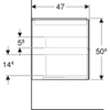 Kép 4/4 - Geberit One alsó szekrény mosdóhoz négy fiókkal 135x47 cm, magasfényű homokszürke 505.266.00.4