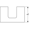 Kép 2/4 - Geberit One mosdópult középső kivágással, pultra ültethető tálformájú mosdóhoz 75x47 cm, matt fehér 505.272.00.2