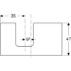 Kép 2/4 - Geberit One mosdópult bal oldali kivágással 90x47 cm, pultra ültethető tálformájú mosdóhoz, magasfényű homokszürke 505.293.00.4
