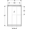 Kép 4/4 - Geberit One tükrös szekrény jobbra nyíló ajtóval 60x90 cm, világítással, alumínium 505.811.00.1