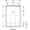 Kép 4/5 - Geberit One tükrös szekrény nyitott polccal és világítással 60x90 cm, jobbos ajtóval, fehér 505.831.00.2