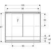 Kép 3/5 - Geberit One tükrös szekrény nyitott polccal és világítással 105x90 cm, két ajtóval, alumínium 505.834.00.1