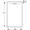 Kép 2/4 - Geberit Sestra szögletes zuhanytálca 90x120 cm, strukturált pala, fehér 550.255.00.2