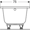Kép 5/5 - Geberit Perfect egyenes akril kád 160x75 cm lábkészlettel, fényes fehér 554.072.01.1