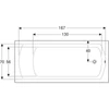 Kép 3/5 - Geberit Perfect egyenes akril kád 180x80 cm lábkészlettel, fényes fehér 554.074.01.1