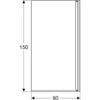 Kép 3/4 - Geberit GEO egyrészes kádparaván 80x150 cm átlátszó üveggel, Reflex bevonat, ezüst profil 560.118.00.2