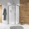 Kép 3/6 - Geberit GEO sarok zuhanykabin 90x190 cm átlátszó üveggel, Reflex bevonat, ezüst profil 560.121.00.2