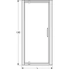 Kép 6/6 - Geberit Geo nyílóajtó 90x190 cm, átlátszó üveggel, Reflex bevonattal, ezüst profillal 560.125.00.2