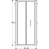 Kép 5/5 - Geberit Geo összecsukható ajtó 90x190, átlátszó üveggel, Reflex bevonat, ezüst profillal 560.126.00.2