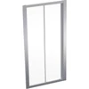 Kép 1/5 - Geberit Geo tolóajtó 100x190 cm, átlátszó üveggel, Reflex bevonattal, ezüst profillal 560.133.00.2