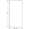 Kép 4/4 - Geberit GEO Walk-In fix oldalfal 100x200 cm átlátszó üveg, Reflex bevonat, ezüst profillal 560.139.00.2