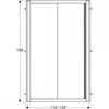Kép 2/3 - Geberit Geo tolóajtó 120x190 cm, átlátszó üveggel, Reflex bevonattal, ezüst profillal 560.153.00.2