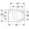 Kép 2/4 - Geberit Selnova Compact fali WC, rövidített kivitel, Rimfree 500.377.01.2