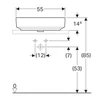 Kép 3/5 - Geberit VariForm 55x40 cm pultra ültethető mosdó 500.779.01.2