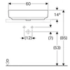 Kép 3/4 - Geberit VariForm 60x45 cm pultra ültethető mosdó 500.780.01.2