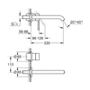 Kép 2/2 - Grohe Essence New 2-lyukú fali mosdócsaptelep, supersteel 19967DC1