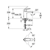 Kép 2/2 - Grohe Eurosmart Cosmopolitan mosdó csaptelep, M méret lánctartó szemmel 23326 000 (23326000)