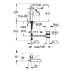 Kép 2/2 - Grohe Eurostyle (2015) egykaros magasított mosdó csaptelep leeresztővel, L méret 23718003