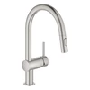 Kép 1/2 - Grohe Minta egykaros mosogató csaptelep kihúzható zuhanyfejjel, supersteel 32321DC2