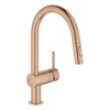 Kép 1/2 - Grohe Minta egykaros mosogató csaptelep kihúzható zuhanyfejjel, brushed warm sunset 32321DL2