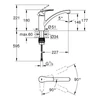 Kép 2/4 - Grohe Eurosmart Egykaros mosogatócsap 1/2″ króm 30260003