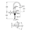 Kép 2/4 - Grohe Eurosmart Egykaros mosogatócsap 1/2″ króm 33202003