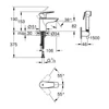 Kép 2/2 - Grohe BauEdge Bidé zuhanycsaptelep 1/2″ S-es méret 23757001