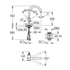 Kép 3/3 - Grohe Atrio Egykaros mosdócsaptelep 1/2″ XL-es méret 24365DC0