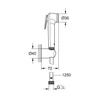 Kép 3/3 - Grohe Tempesta-F Trigger Spray 30 Falitartós zuhanygarnitúra, 1 féle vízsugaras kézizuhannyal Matt fekete 1025302431