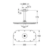 Kép 2/2 - Grohe Rainshower Veris 300 Fejzuhany készlet mennyezetre 142 mm, 1 funkciós, hold fehér 26059LS0