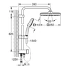 Kép 5/5 - Grohe Tempesta System 250 Cube Flex zuhanyrendszer diverterrel falra szereléshez Matt fekete 269772431