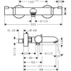 Kép 2/2 - Hansgrohe Ecostat termosztátos kádcsaptelep Comfort, szálcsiszolt fekete króm 13114340