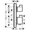 Kép 2/2 - Hansgrohe Ecostat Square Termosztát falsík alatti szereléshez, 2 fogyasztóhoz, szálcsiszolt bronz 15714140