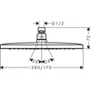 Kép 2/5 - Hansgrohe Croma E Fejzuhany 280 1jet EcoSmart 9 l/perc 26258000