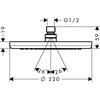 Kép 2/3 - Hansgrohe Croma 220 1jet fejzuhany LowPressure 26734 000 (26734000)