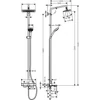 Kép 2/5 - Hansgrohe Croma E Showerpipe 280 1jet termosztátos kádtöltős zuhanyrendszer 27687000