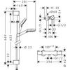 Kép 2/4 - Hansgrohe Ecostat 1001 Combi szett 0,65m Crometta Vario kézizuhannyal 27812 400 (27812400)