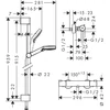 Kép 2/4 - Hansgrohe Ecostat 1001 Combi szett 0,90m Crometta Vario kézizuhannyal 27813 400 (27813400)