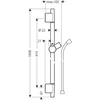 Kép 2/2 - Hansgrohe Unica Zuhanyrúd S Puro 90 cm-es zuhanycsővel, szálcsiszolt fekete/króm 28631340