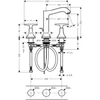 Kép 2/3 - Hansgrohe Metropol Classic 160 3-lyukú mosdócsaptelep automata lefolyó-garnitúrával, króm/arany hatású 31307 090 (31307090)