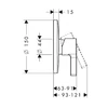 Kép 2/2 - Hansgrohe Metris S Falsík alatti zuhanycsaptelep 31665 000 (31665000)