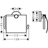 Kép 2/2 - Hansgrohe Logis Universal wc-papír tartó fedéllel 41723000