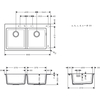 Kép 2/2 - Hansgrohe S510-F770 beépített mosogató 370/370 két medencével, betonszürke 43316380