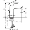 Kép 2/2 - Hansgrohe Talis E egykaros mosdócsaptelep 110 automata lefolyó-garnitúrával, szálcsiszolt fekete/króm 71710340