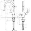 Kép 2/2 - Hansgrohe Focus M424-H220 egykaros konyhai csaptelep elzárószeleppel 71803000