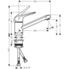 Kép 2/3 - Hansgrohe Focus M421-H100 egykaros konyhai csaptelep 120, króm 71808000