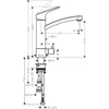 Kép 2/2 - Hansgrohe Logis egykaros konyhai csaptelep 160 elzárószeleppel 71834 000 (71834000)