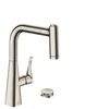 Kép 1/3 - Hansgrohe M7120-H220 2-lyukú egykaros konyhai csaptelep 220 kihúzható zuhanyfejjel, rozsdamentes acél hatású 73805800